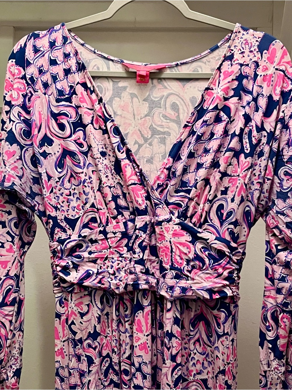 Lilly Pulitzer Hot Pink and Navy Floral Top